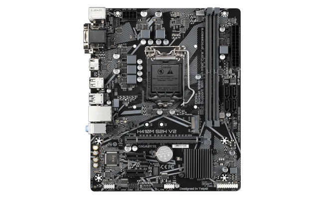 نمای جلویی مادربرد گیگابایت H410M S2H V2 D4