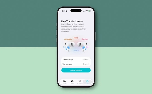 تصویر قابلیت Live Translation