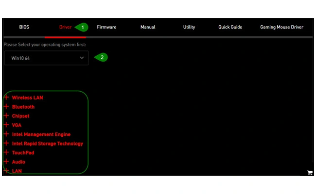 دانلود درایورهای لپ تاپ msi