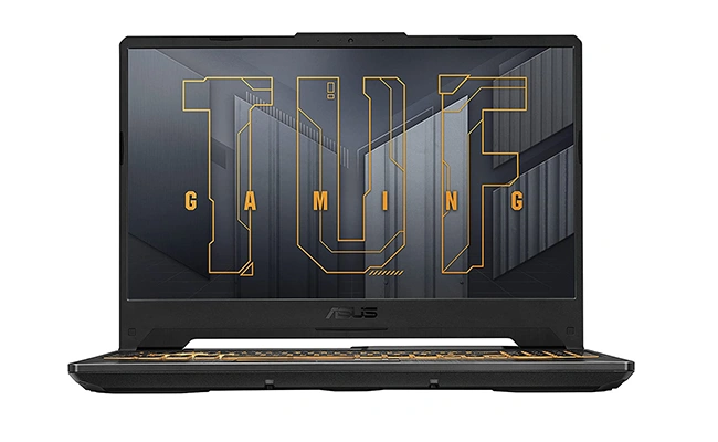 در این عکس یک لپ تاپ ایسوس TUF نمایش داده شده است.