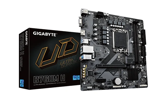 مادربرد گیگابایت B760M H DDR5 &ndash; نمای بسته&zwnj;بندی
