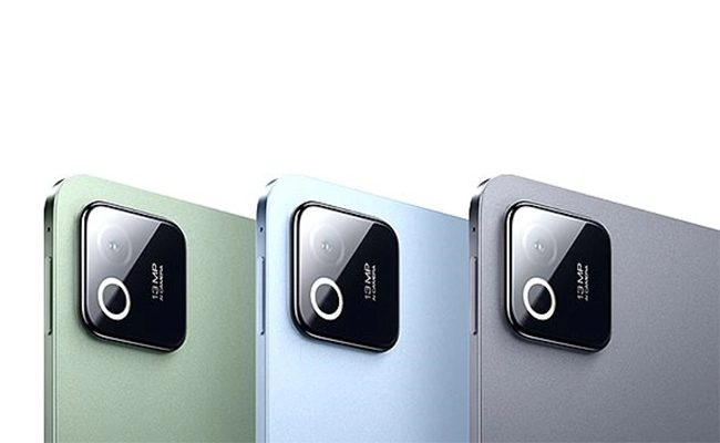 در این عکس نمایی نزدیک از دوربین ۳ تبلت پد Xiaomi pad 8 در رنگ&zwnj;های مختلف نمایش داده شده است.
