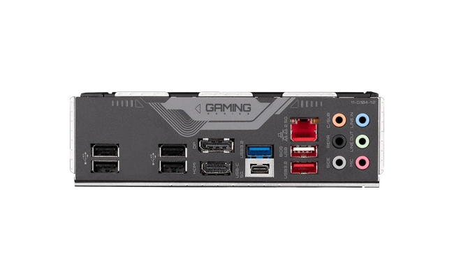 نمای پورت&zwnj;های مادربرد گیگابایت B760M GAMING X DDR5 شامل USB، HDMI، DisplayPort و LAN.
