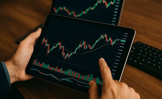 تصویر ترید کردن با تبلت