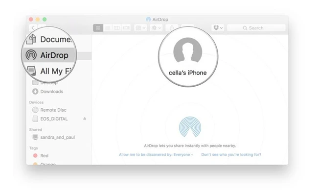 آموزش فعال سازی قابلیت ایردراپ (AirDrop) 