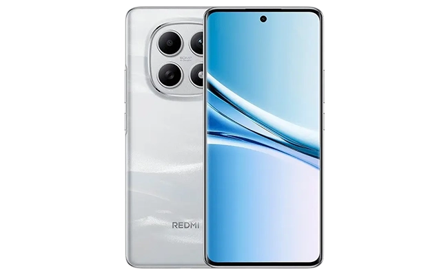 گوشی شیائومی Redmi Note 15 رنگ سفید ستاره&zwnj;ای از جلو و پشت