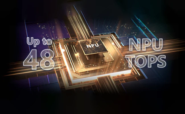 در این عکس لوگوی مربوط به NPU که در لپ تاپ MSI استفاده می&zwnj;شود نمایش داده شده است.