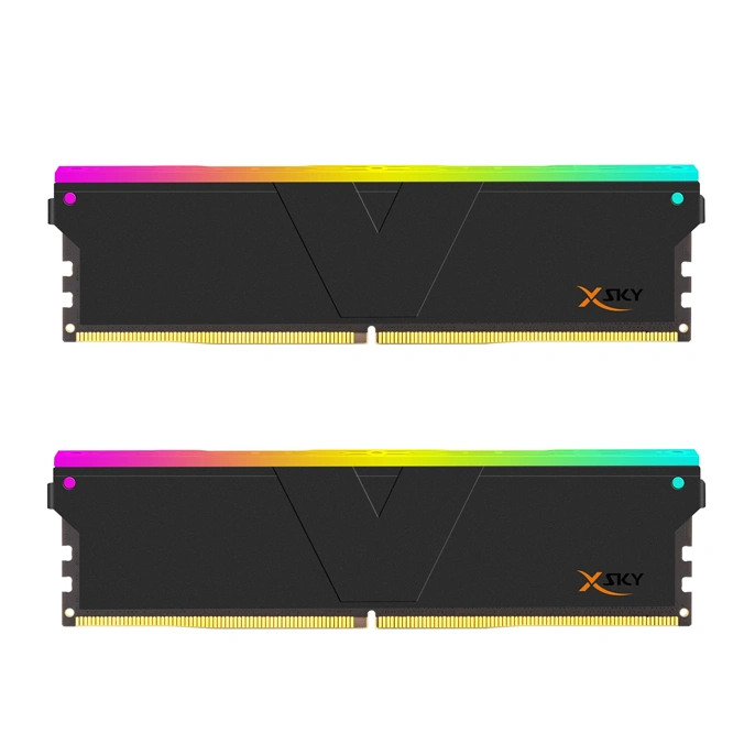 رم کامپیوتر Manta XSky RGB DDR5 وی کالر 32GB دو کاناله CL30 فرکانس 6000MHz