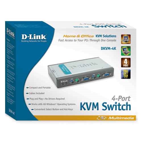 سوییچ 4 پورت USB KVM دی-لینک مدل DKVM-4U