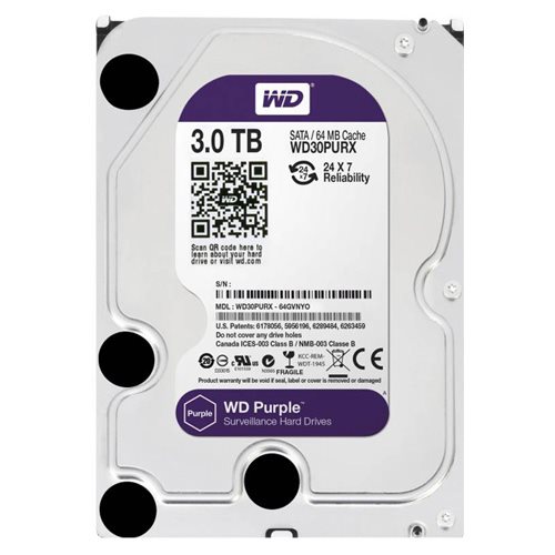 هارد دیسک اینترنال وسترن دیجیتال 3 ترابایت بنفش WD30PURX