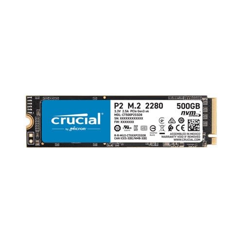 حافظه SSD کروشیال P2 NVMe PCIe M.2 ظرفیت 500 گیگابایت
