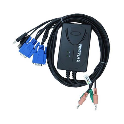 KVM سوئیچ 2 پورت VGA با پورت USB همراه کابل فرانت FN-K2US