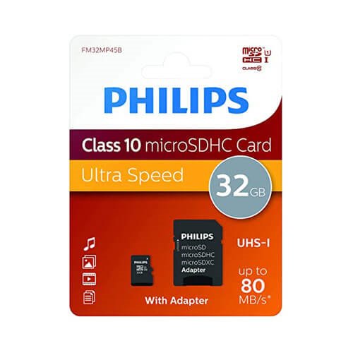 کارت حافظه میکرو اس دی فیلیپس C10 ظرفیت 32 گیگابایت