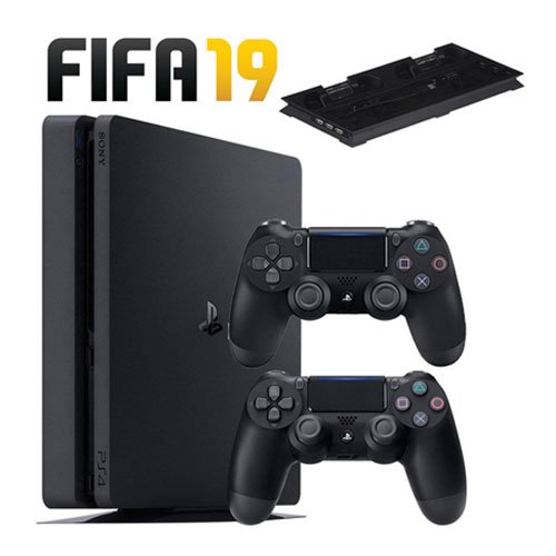 کنسول بازی سونی Playstation 4 Slim کد CUH-2216A Region 2 ظرفیت 500 گیگابایت به همراه دسته اضافه و پایه فن و فیفا 19