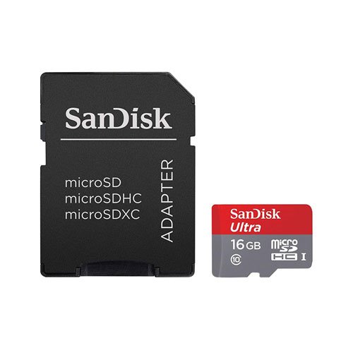 کارت حافظه microSDHC سن دیسک Ultra کلاس 10 استاندارد UHS-I سرعت 80MBps ظرفیت 16 گیگابایت همراه با آداپتور SD