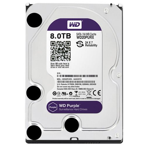 هارد دیسک اینترنال وسترن دیجیتال 8 ترابایت بنفش WD80PURZ